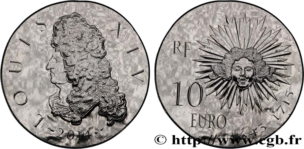 FRANCE 10 Euro LOUIS XIV  2014 FDC