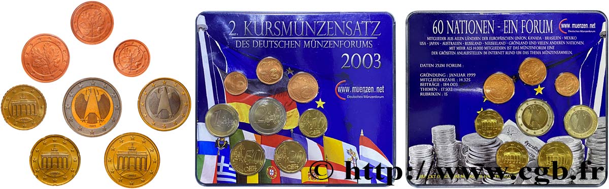 ALLEMAGNE SÉRIE Euro Forum allemand des monnaies 2003 BU