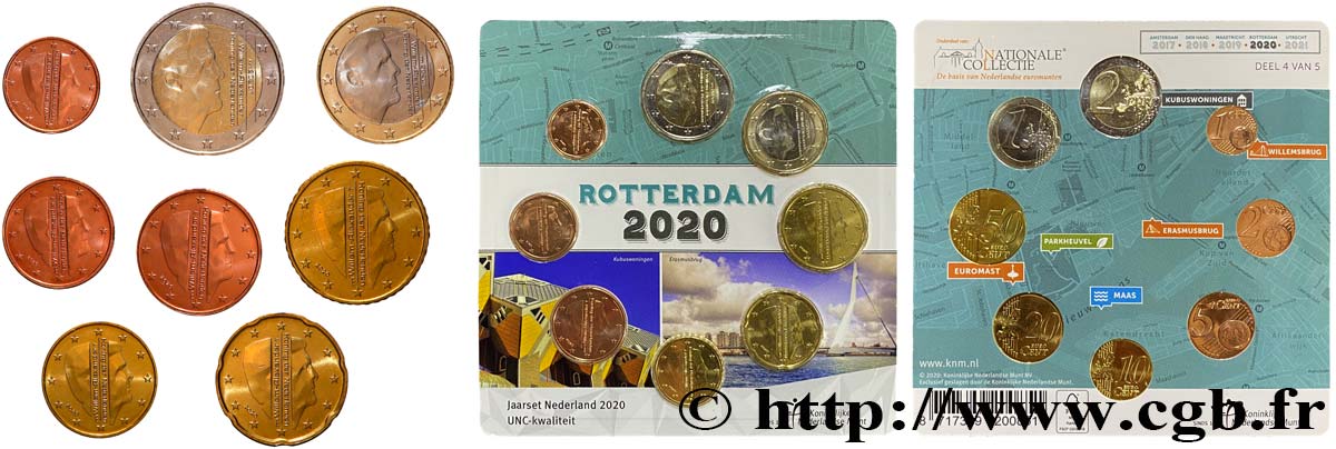 PAYS-BAS SÉRIE Euro FDC -  Rotterdam 2020 FDC