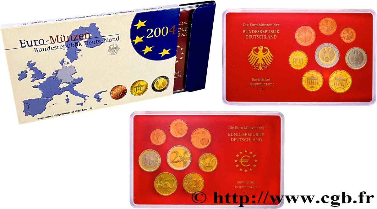 ALEMANIA COFFRET Euro BELLE ÉPREUVE  2004 Prueba