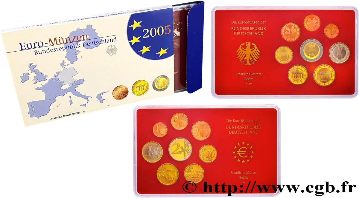 ALLEMAGNE COFFRET Euro BELLE ÉPREUVE  2005 BE