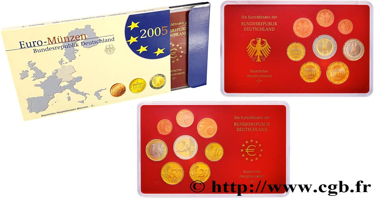 ALLEMAGNE COFFRET Euro BELLE ÉPREUVE  2005 BE