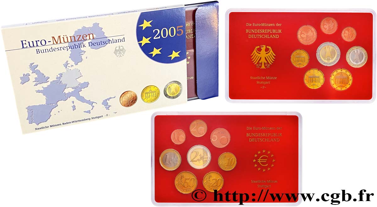 ALLEMAGNE COFFRET Euro BELLE ÉPREUVE  2005 BE