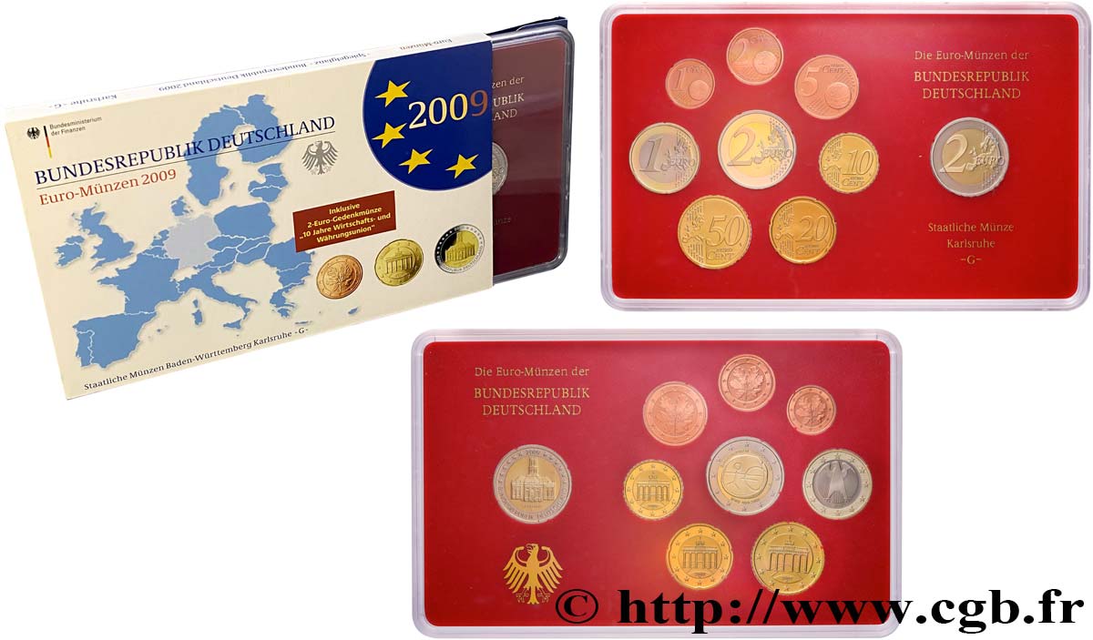 ALLEMAGNE COFFRET Euro BELLE ÉPREUVE  2009 BE