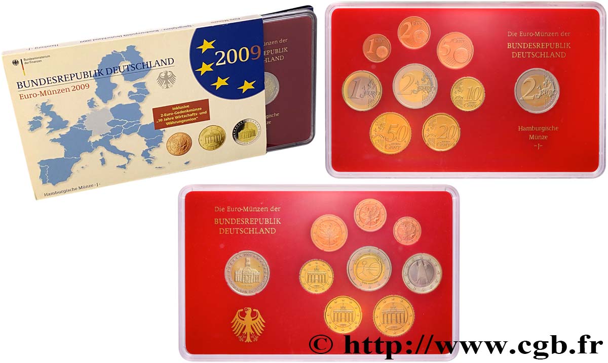 ALEMANIA COFFRET Euro BELLE ÉPREUVE  2009 Prueba