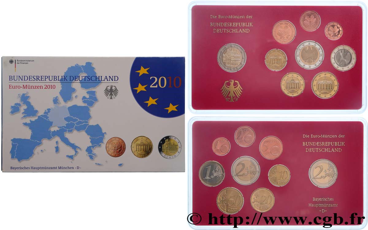 ALLEMAGNE COFFRET Euro BELLE ÉPREUVE  2010 BE