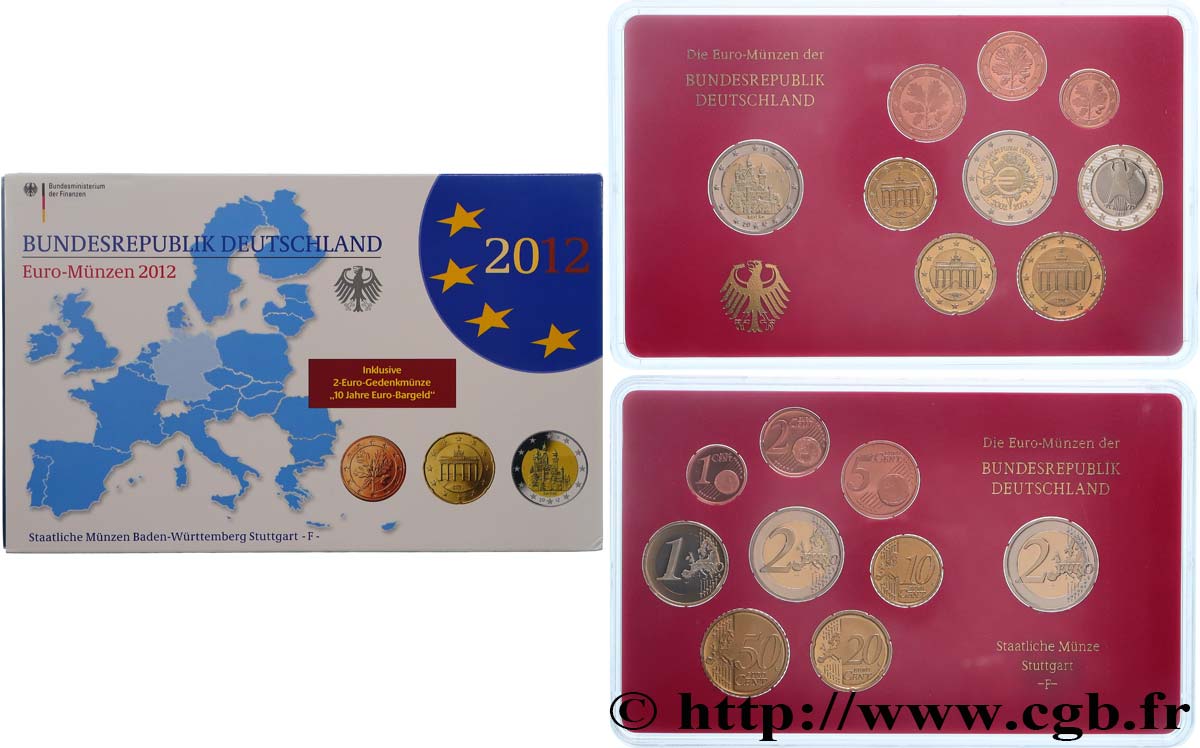 ALLEMAGNE COFFRET Euro BELLE ÉPREUVE  2012 BE