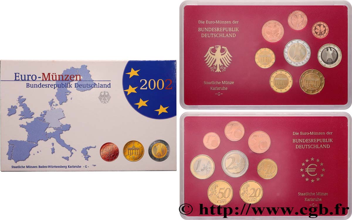 ALLEMAGNE COFFRET Euro BELLE ÉPREUVE  2002 BE