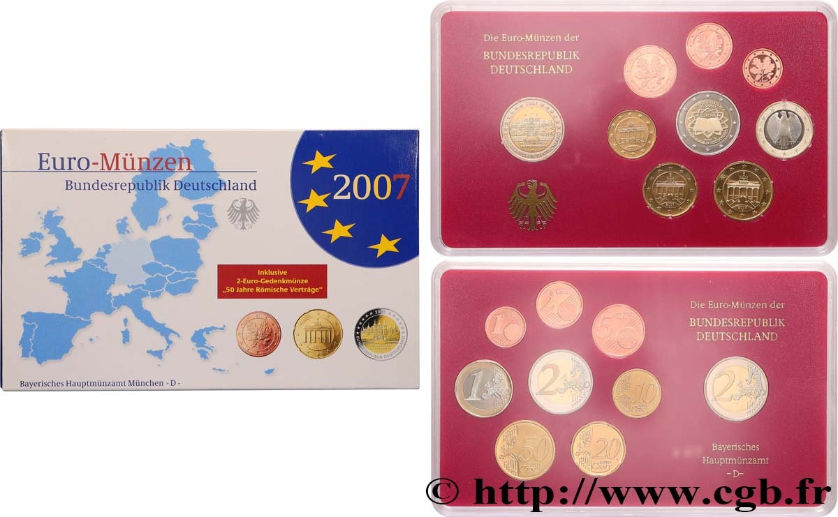 ALLEMAGNE COFFRET Euro BELLE ÉPREUVE  2007 BE