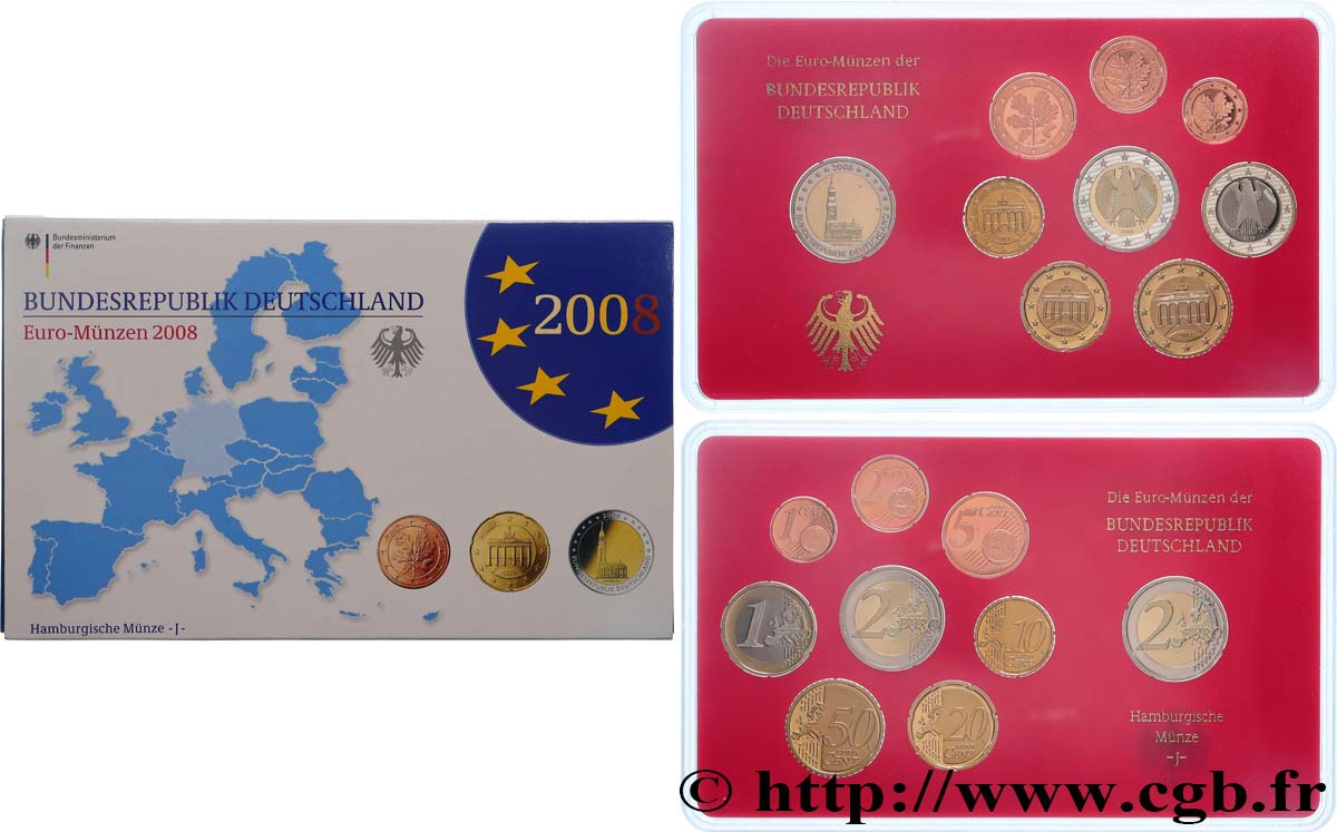 ALLEMAGNE COFFRET Euro BELLE ÉPREUVE  2008 BE