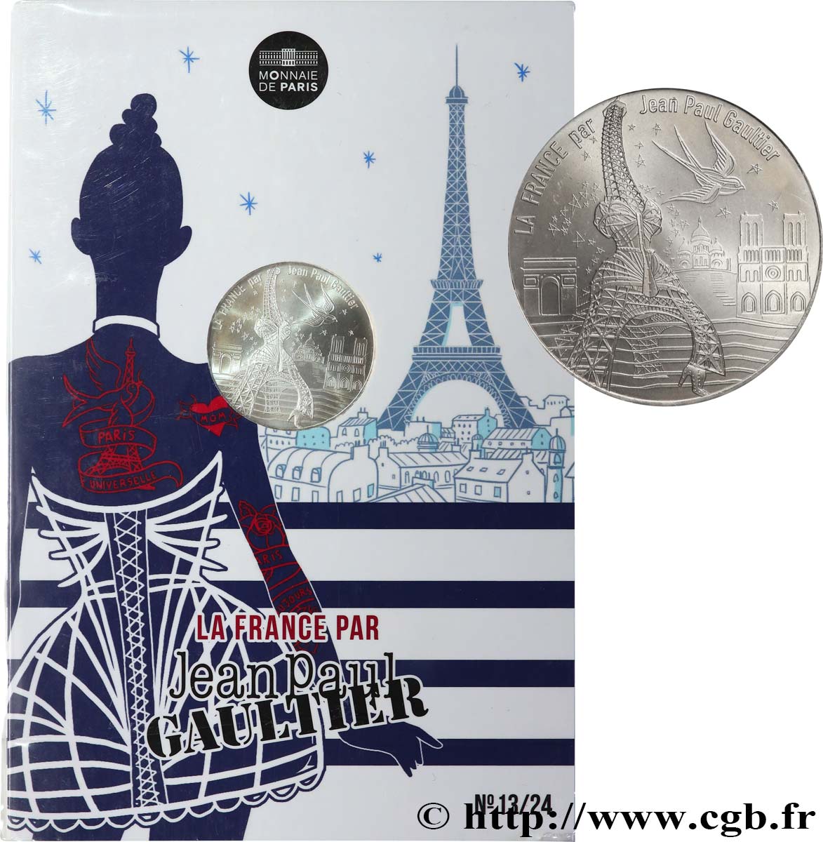 FRANCE 10 Euro LA FRANCE PAR JEAN PAUL GAULTIER - PARIS, UNIVERSELLE 2017 MS