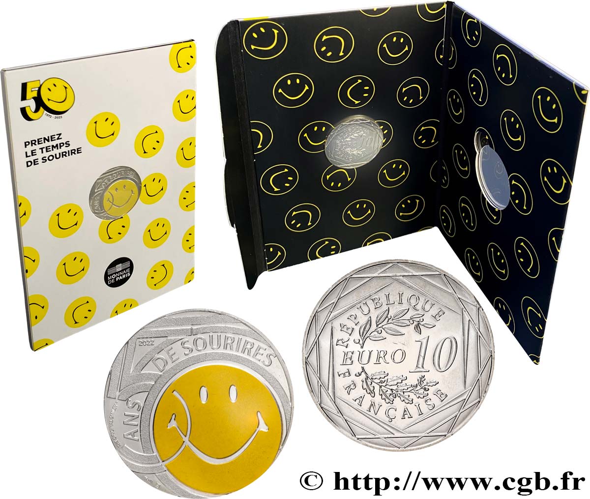 FRANCIA 10 Euro SMILEY - 50 ANS 2021 FDC