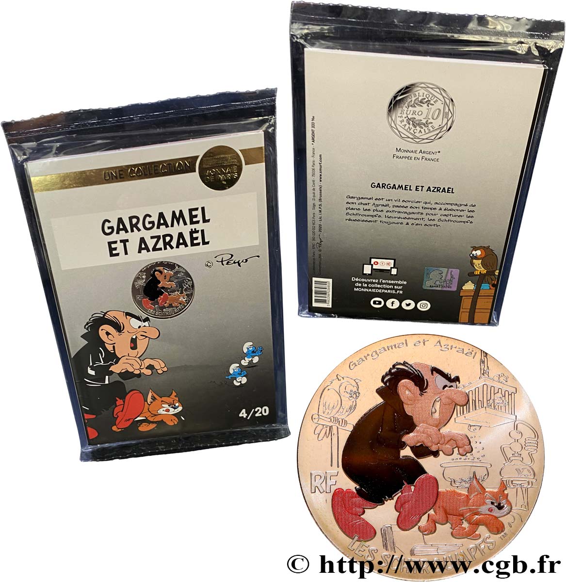 FRANCE 10 Euro LES SCHTROUMPFS - GARGAMEL ET AZRAËL 2020 FDC
