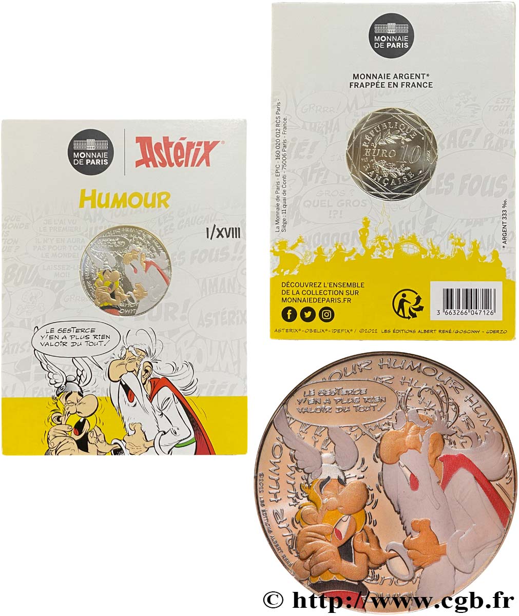 FRANCE 10 Euro ASTÉRIX - HUMOUR 2022 FDC