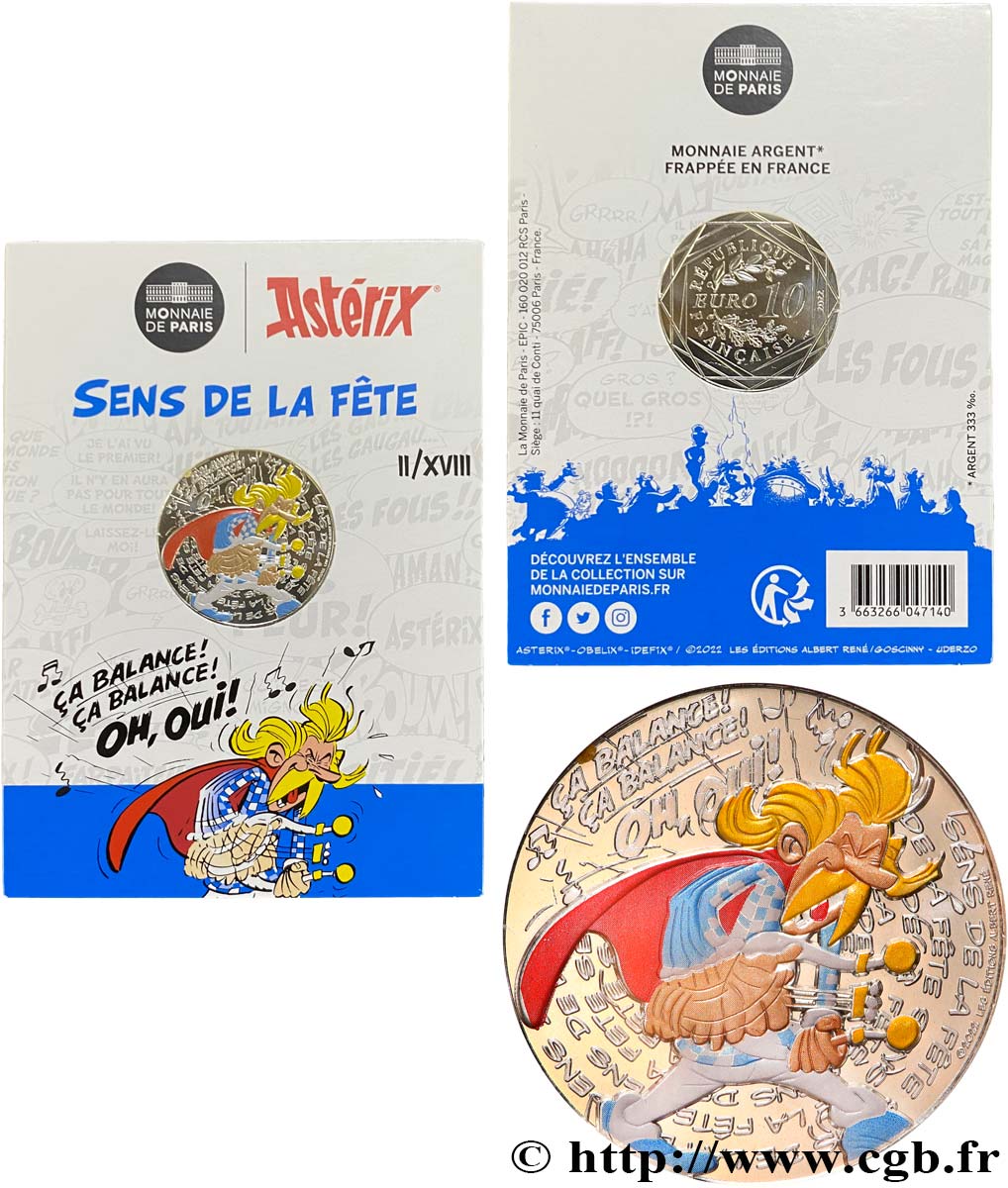 FRANCE 10 Euro ASTÉRIX - SENS DE LA FÊTE 2022 MS