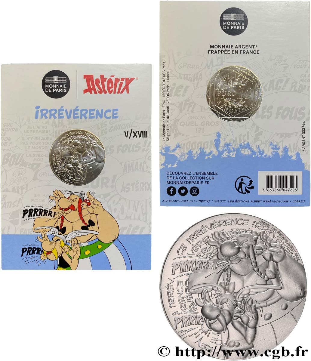 FRANCE 10 Euro ASTÉRIX - IRRÉVÉRENCE 2022 MS