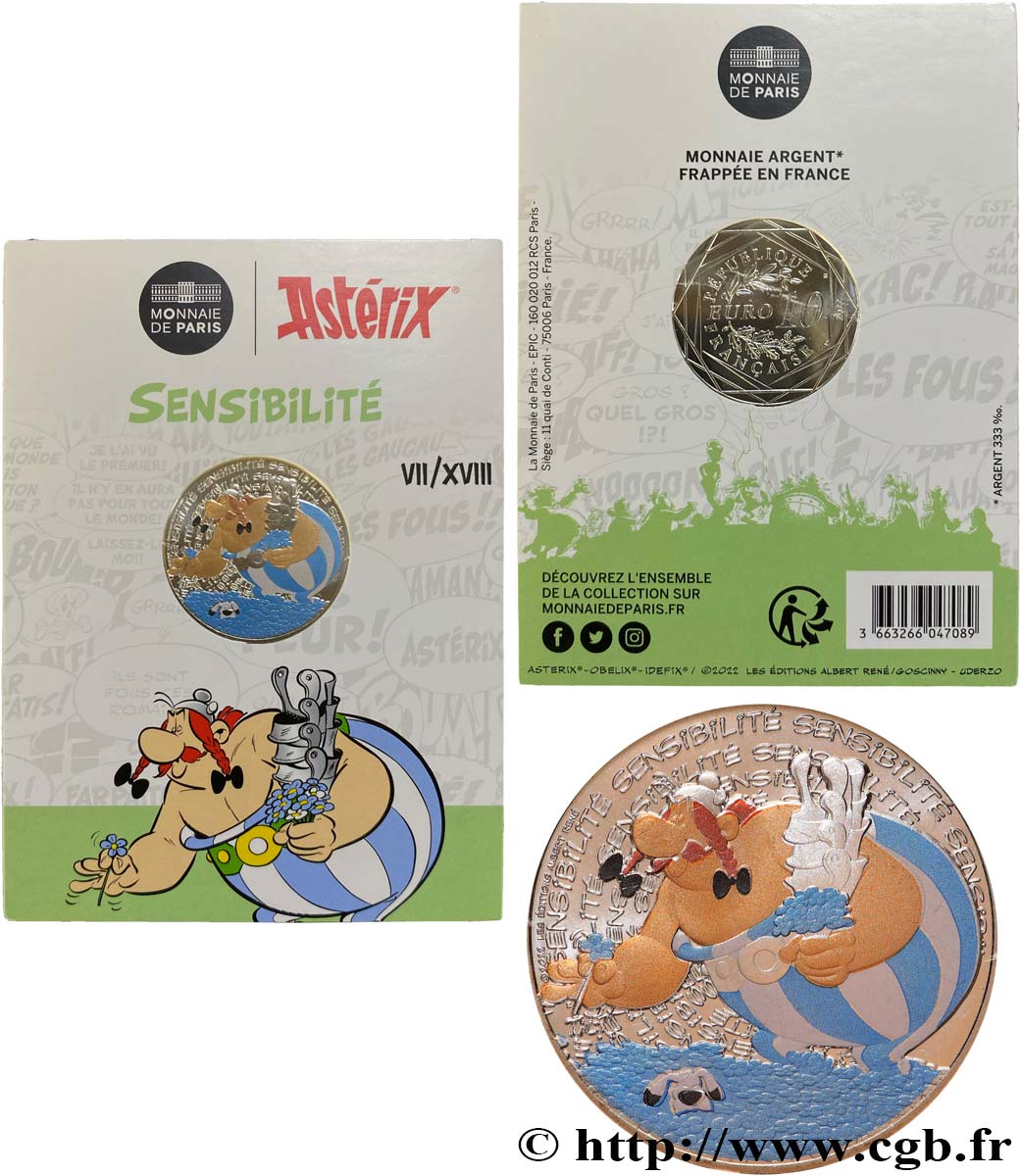 FRANKREICH 10 Euro ASTÉRIX - SENSIBILITÉ 2022