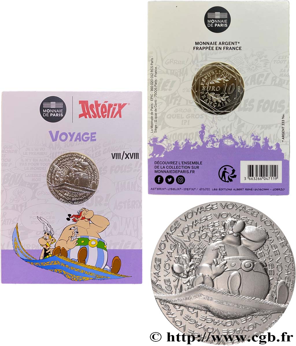 FRANCE 10 Euro ASTÉRIX - VOYAGE 2022 MS