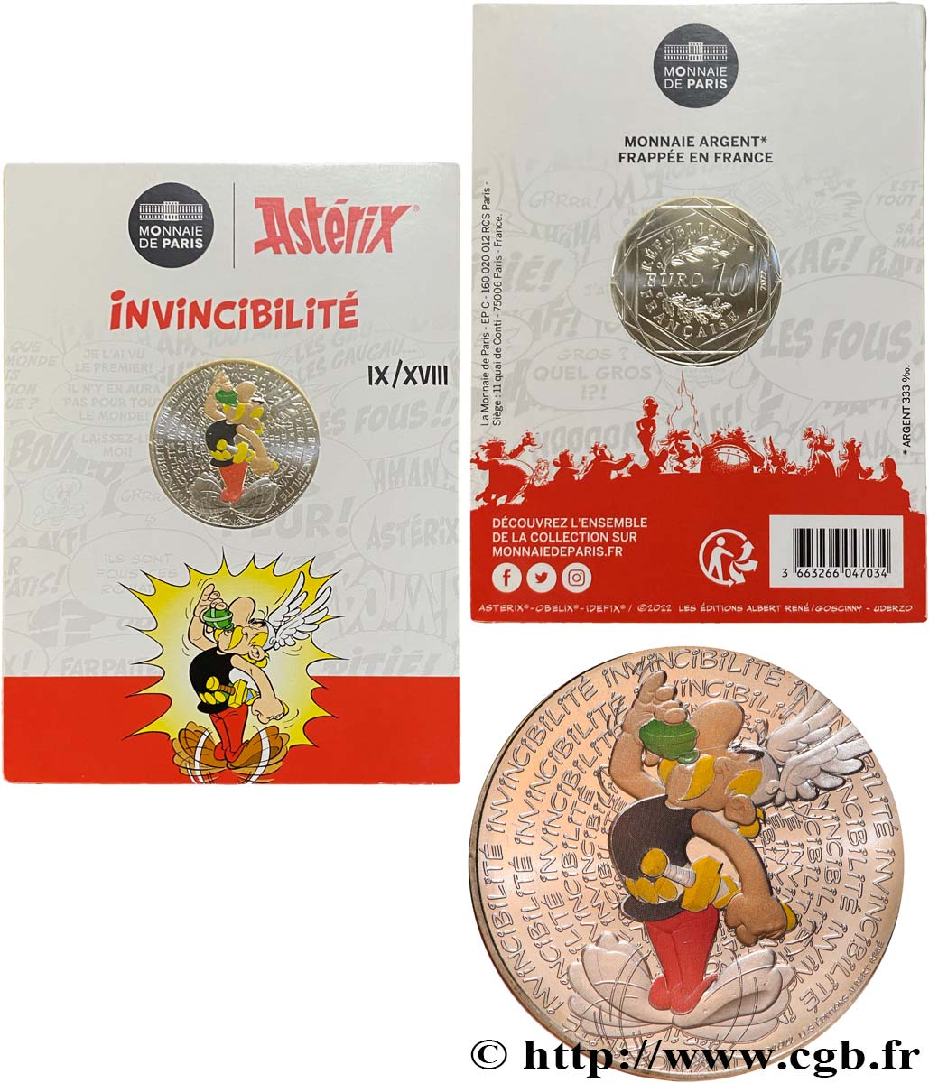 FRANCE 10 Euro ASTÉRIX - INVINCIBILITÉ 2022 FDC