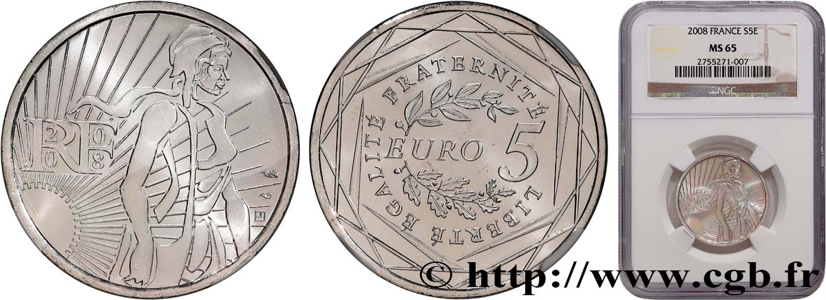 FRANKREICH 5 Euro LA SEMEUSE 2008