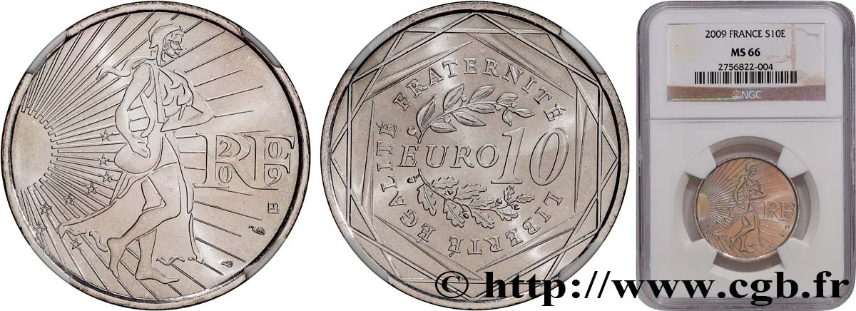 FRANCE 10 Euro LA SEMEUSE 2009 MS66