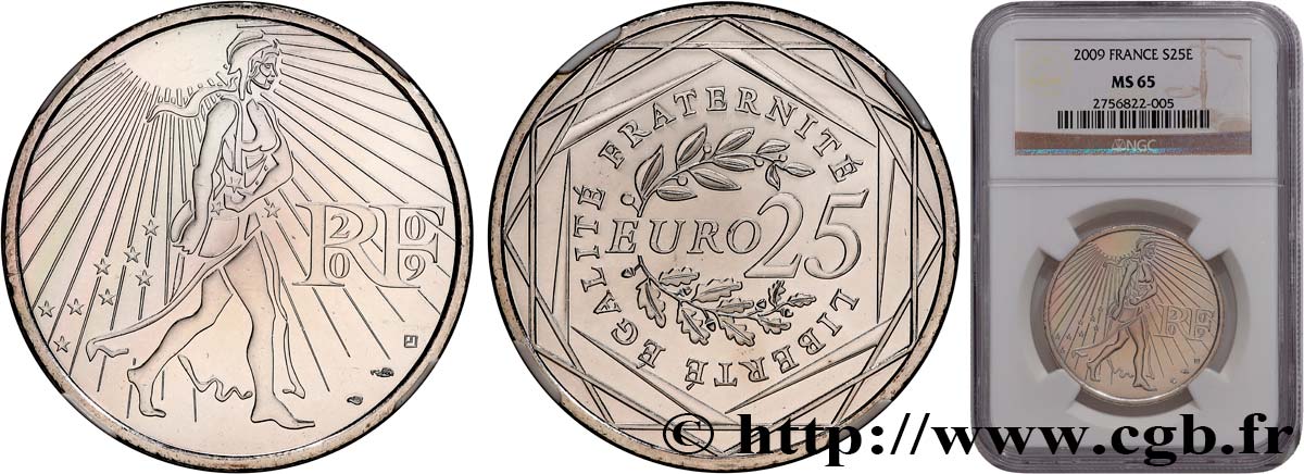 FRANKREICH 25 Euro LA SEMEUSE 2009