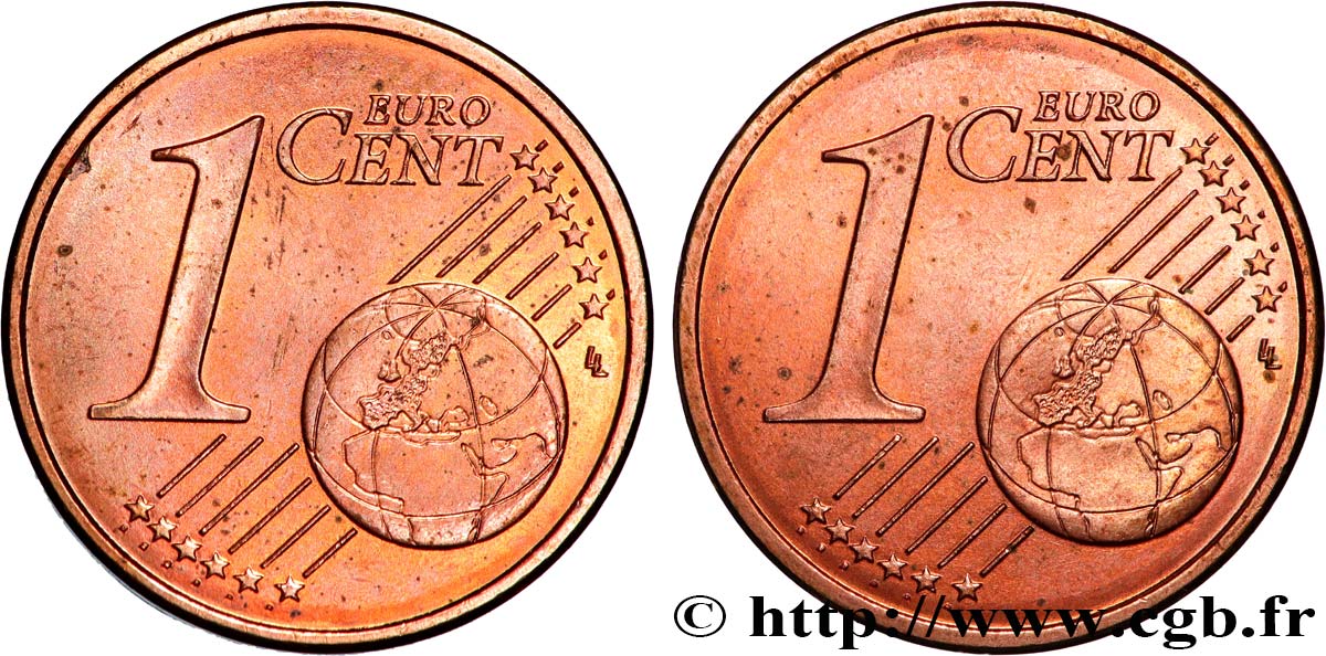 EUROPEAN CENTRAL BANK 1 Cent Euro biface - double face commune n.d. AU