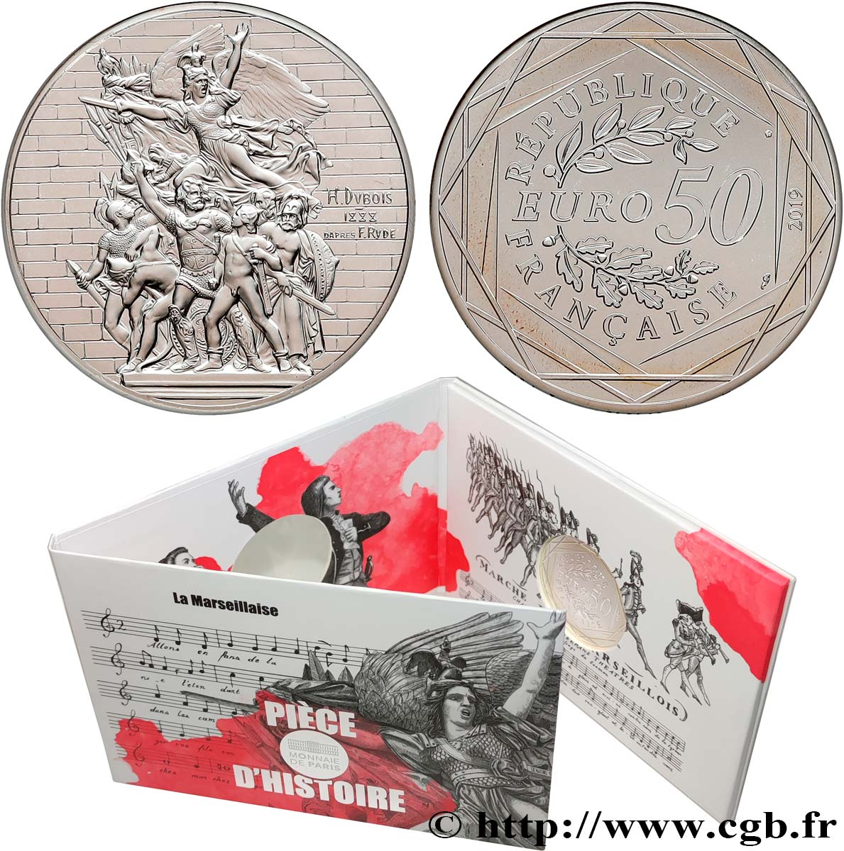 FRANCIA 50 Euro LA MARSEILLAISE 2019 FDC