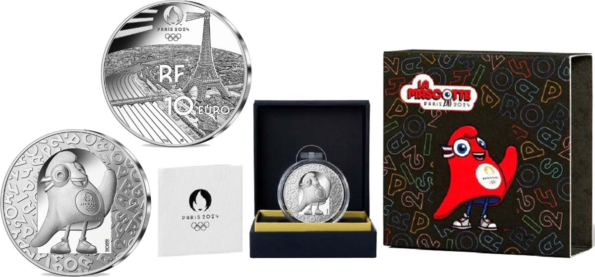 FRANCE BELLE EPREUVE 10 Euro LA MASCOTTE PARIS 2024 2022 Proof set