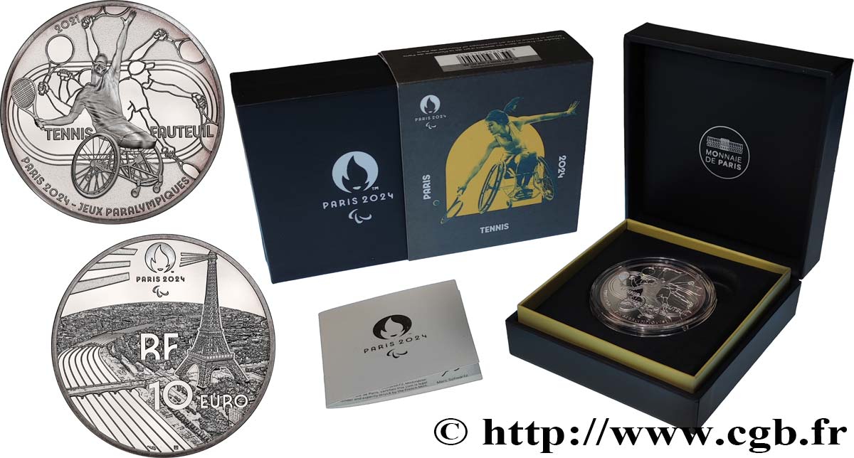 FRANCE BELLE EPREUVE 10 Euro TENNIS FAUTEUIL PARIS 2024 2021 Proof set