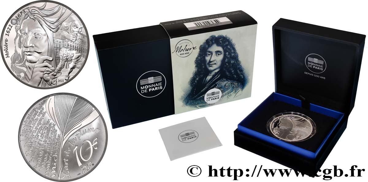 FRANCE BELLE EPREUVE 10 Euro MOLIERE 2022 Proof set