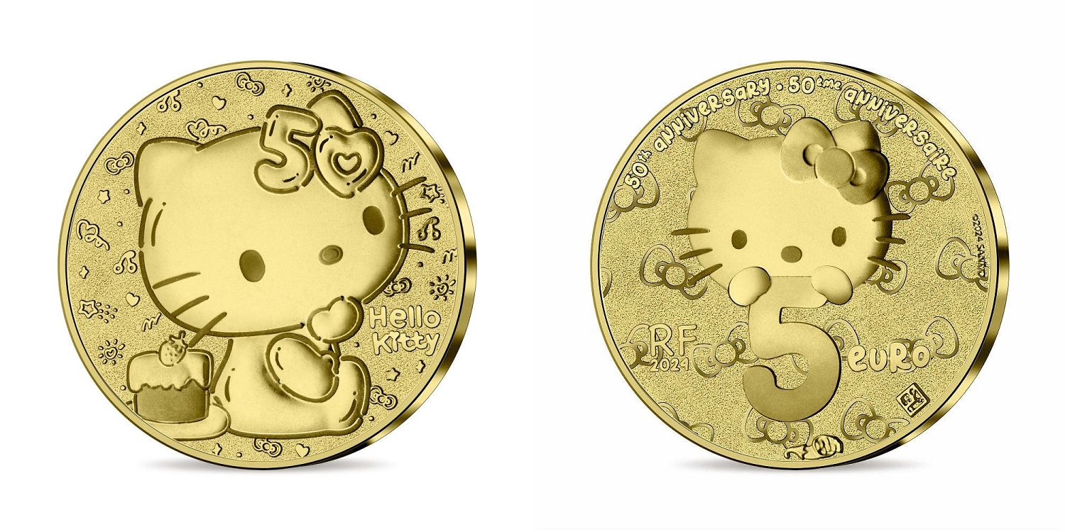 FRANKREICH BELLE EPREUVE 5 Euro (or) HELLO KITTY 2024