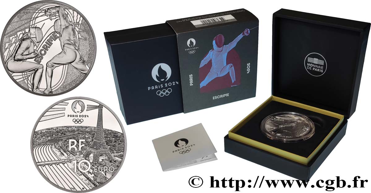 FRANCE BELLE EPREUVE 10 Euro ESCRIME PARIS 2024 2024 BE