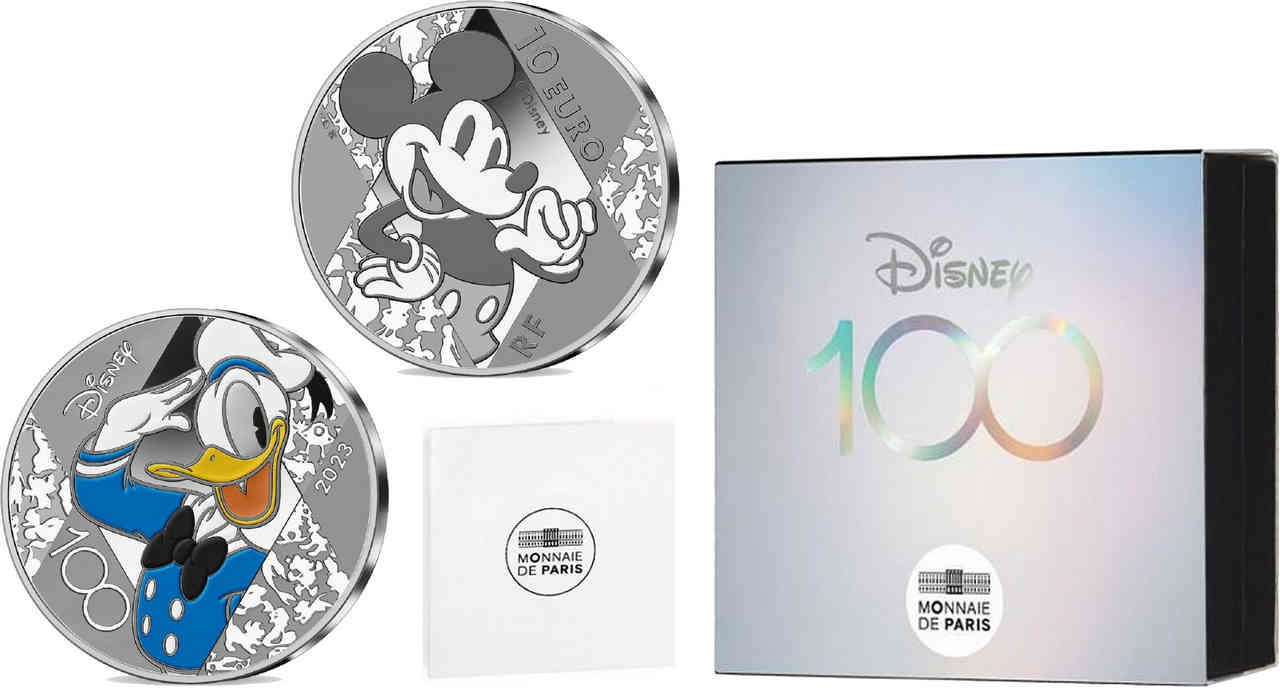 FRANCE BELLE EPREUVE 10 Euro 100 ANS DE DISNEY (colorisé) 2023 Proof set