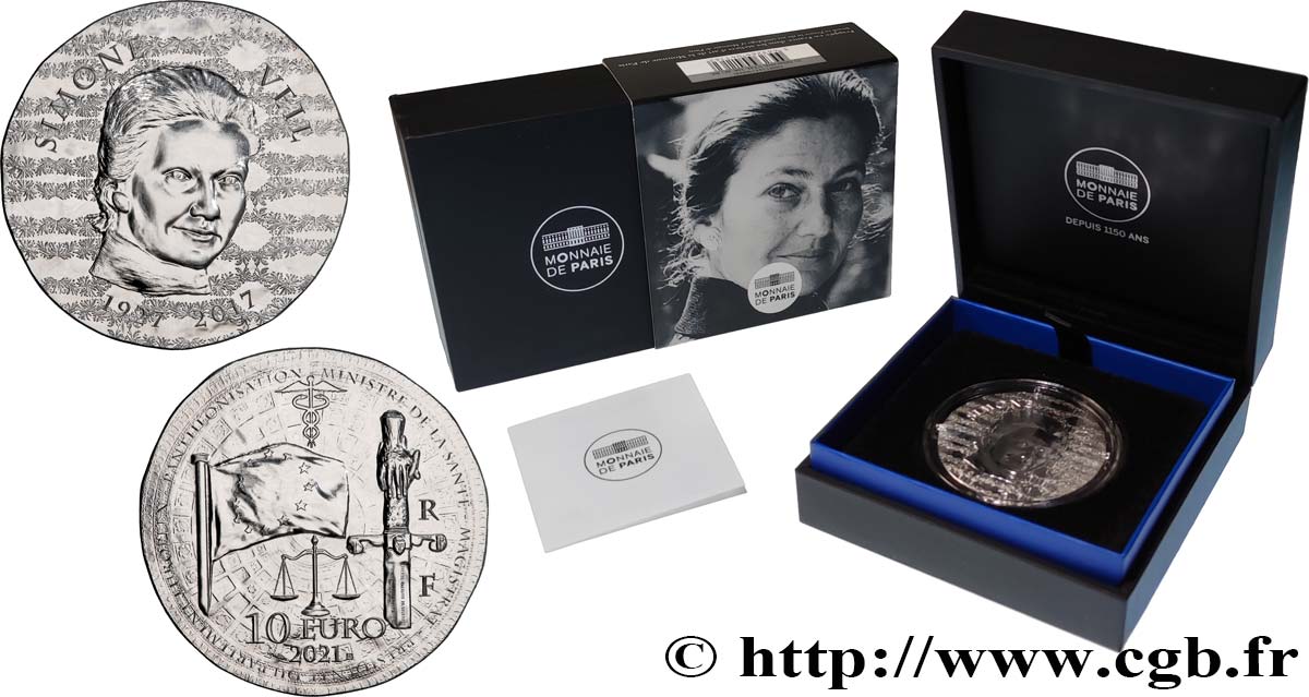 FRANCE BELLE EPREUVE 10 Euro SIMONE VEIL 2021 Proof set