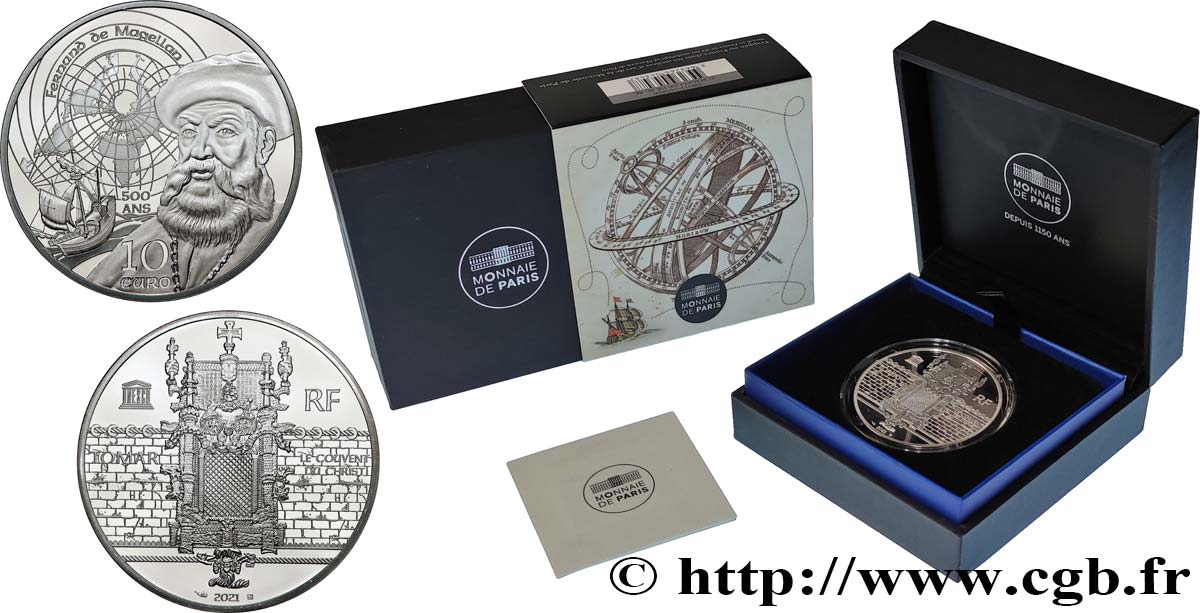 FRANCE BELLE EPREUVE 10 Euro MAGELLAN - ART MANUELIN 2021 BE