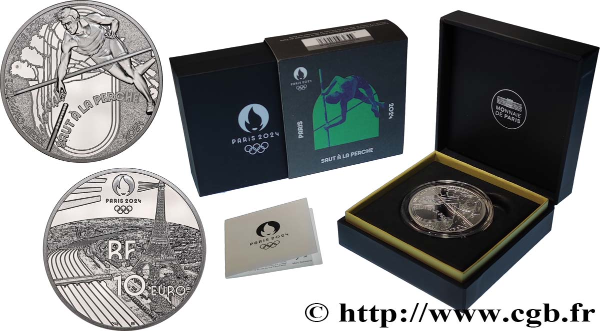 FRANCE BELLE EPREUVE 10 Euro SAUT A LA PERCHE PARIS 2024 2024 BE
