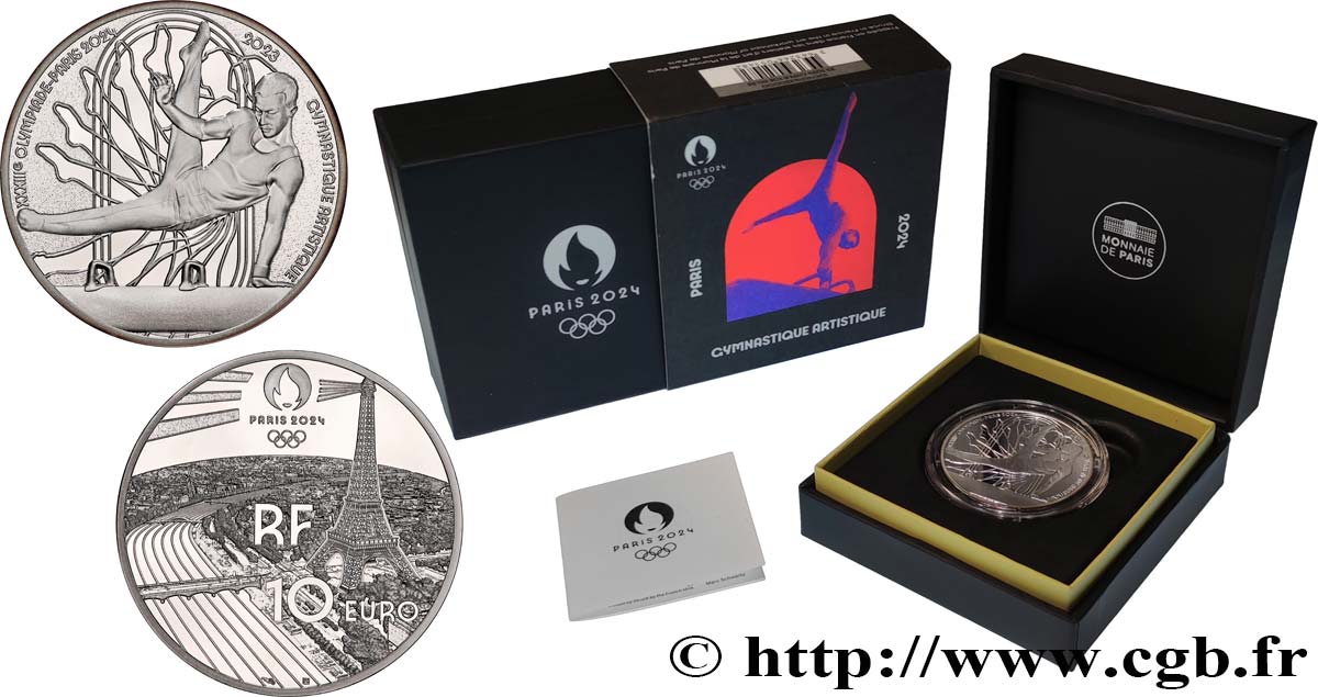 FRANKREICH BELLE EPREUVE 10 Euro GYMNASTIQUE ARTISTIQUE PARIS 2024 2023