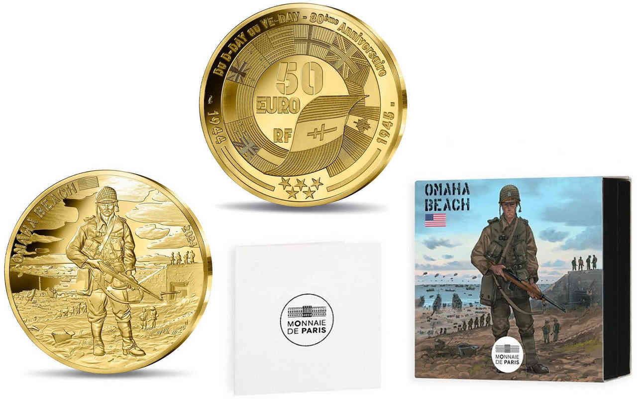 FRANKREICH BELLE EPREUVE 50 Euro (or 1/4 oz) OMAHA BEACH 2024