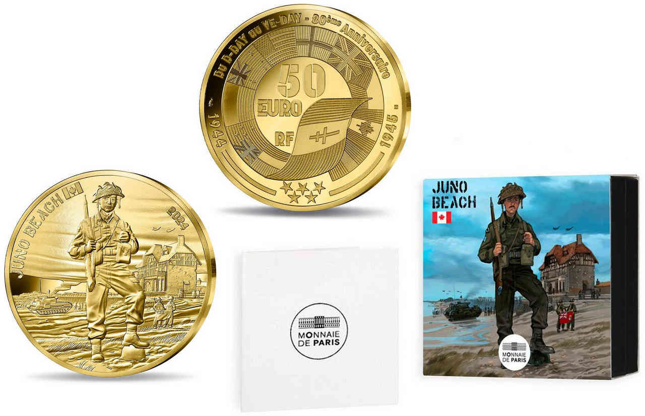 FRANCIA BELLE EPREUVE 50 Euro (or 1/4 oz) JUNO BEACH 2024 BE