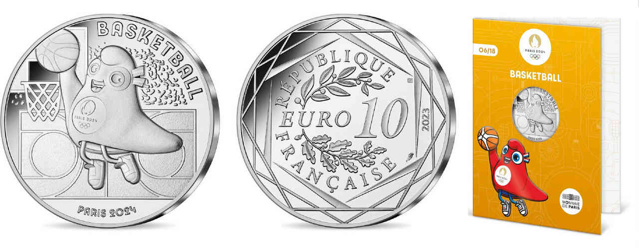 FRANCE 10 Euro MASCOTTE - BASKETBALL 2023 Brilliant Uncirculated