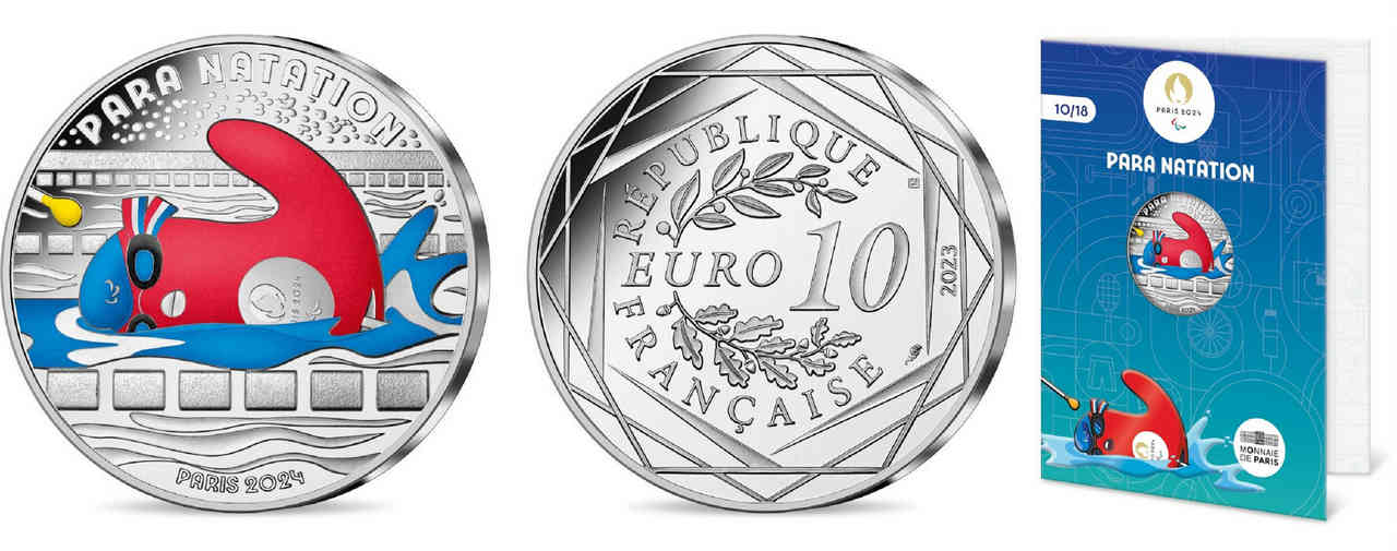 FRANCE 10 Euro MASCOTTE -  PARA NATATION 2023 Brilliant Uncirculated