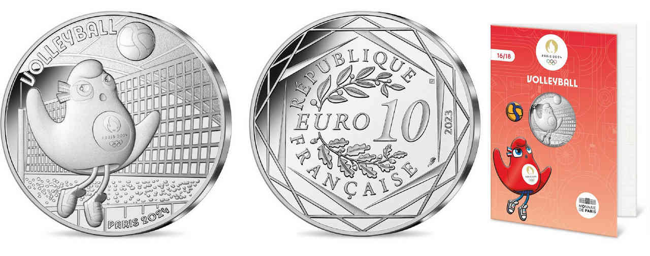 FRANCE 10 Euro MASCOTTE - VOLLEY BALL 2023 Brilliant Uncirculated