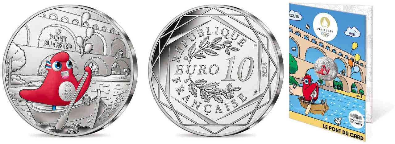 FRANCE 10 Euro MASCOTTE - LE PONT DU GARD 2024 Brilliant Uncirculated