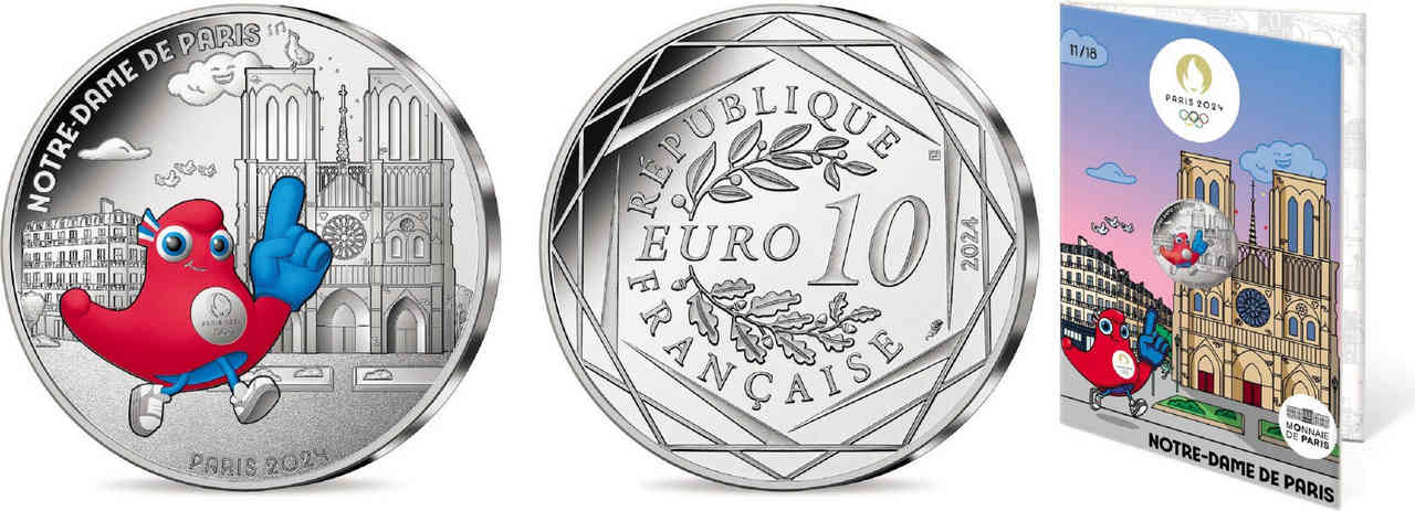 FRANKREICH 10 Euro MASCOTTE - NOTRE-DAME DE PARIS 2024