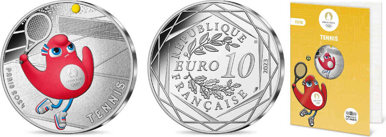 FRANCE 10 Euro MASCOTTE - TENNIS 2023 Brilliant Uncirculated