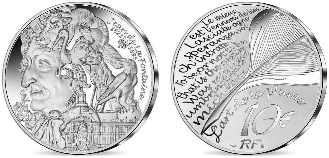 FRANCIA BELLE EPREUVE 10 Euro JEAN DE LA FONTAINE 2021 BE