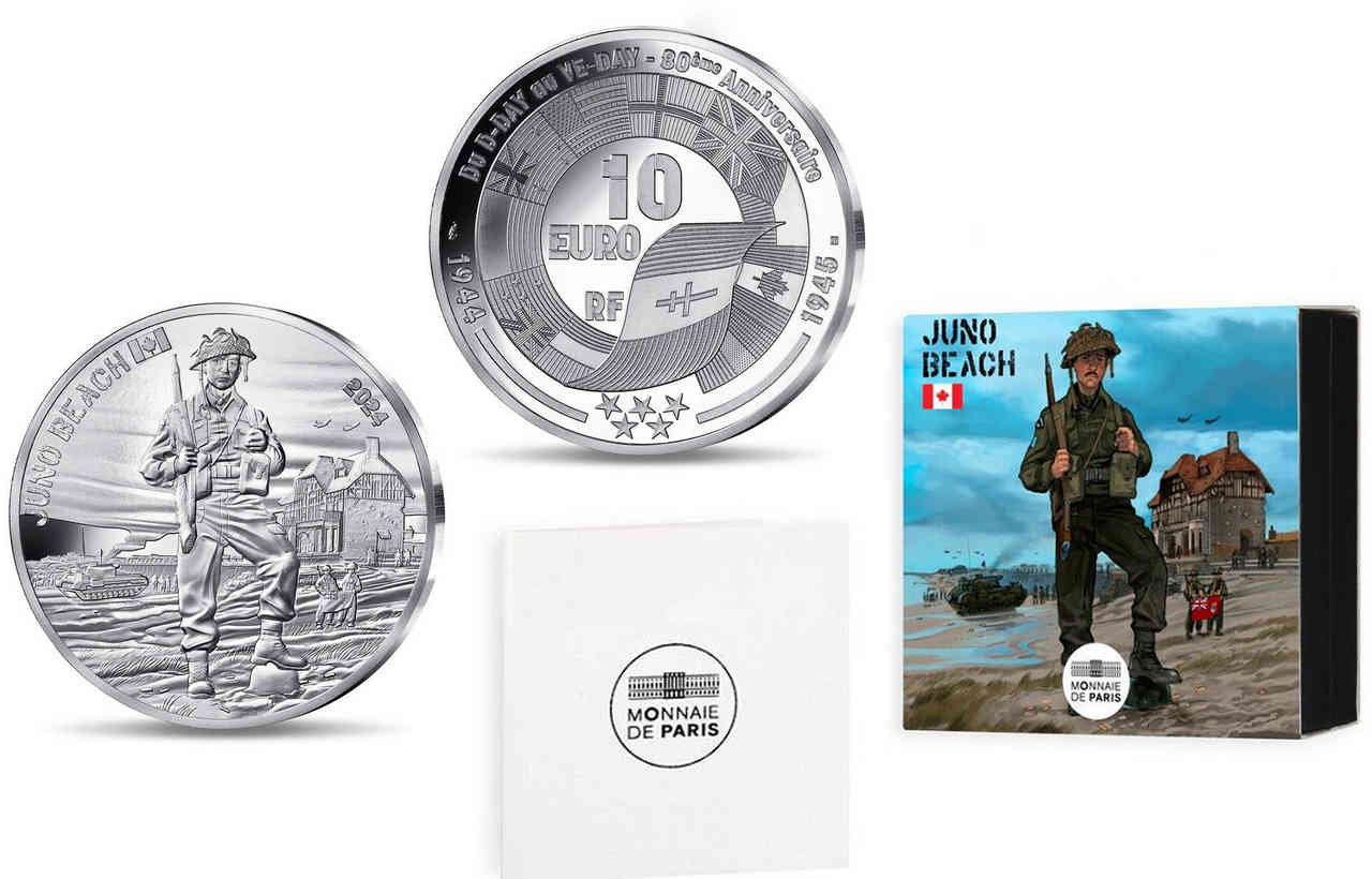 FRANCE BELLE EPREUVE 10 Euro JUNO BEACH 2024 Proof set