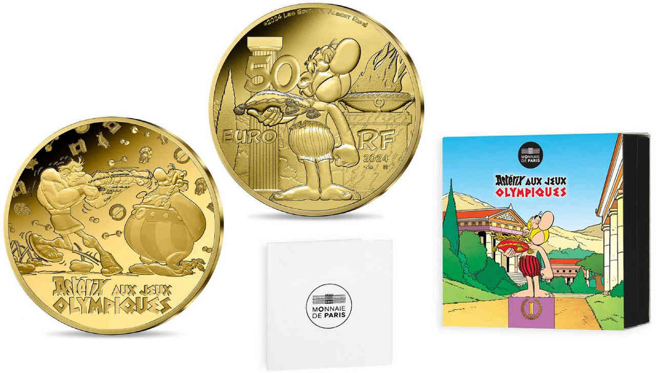 FRANCIA BELLE EPREUVE 50 Euro (or 1/4 Oz)  ASTÉRIX AUX JEUX OLYMPIQUES 2024 BE