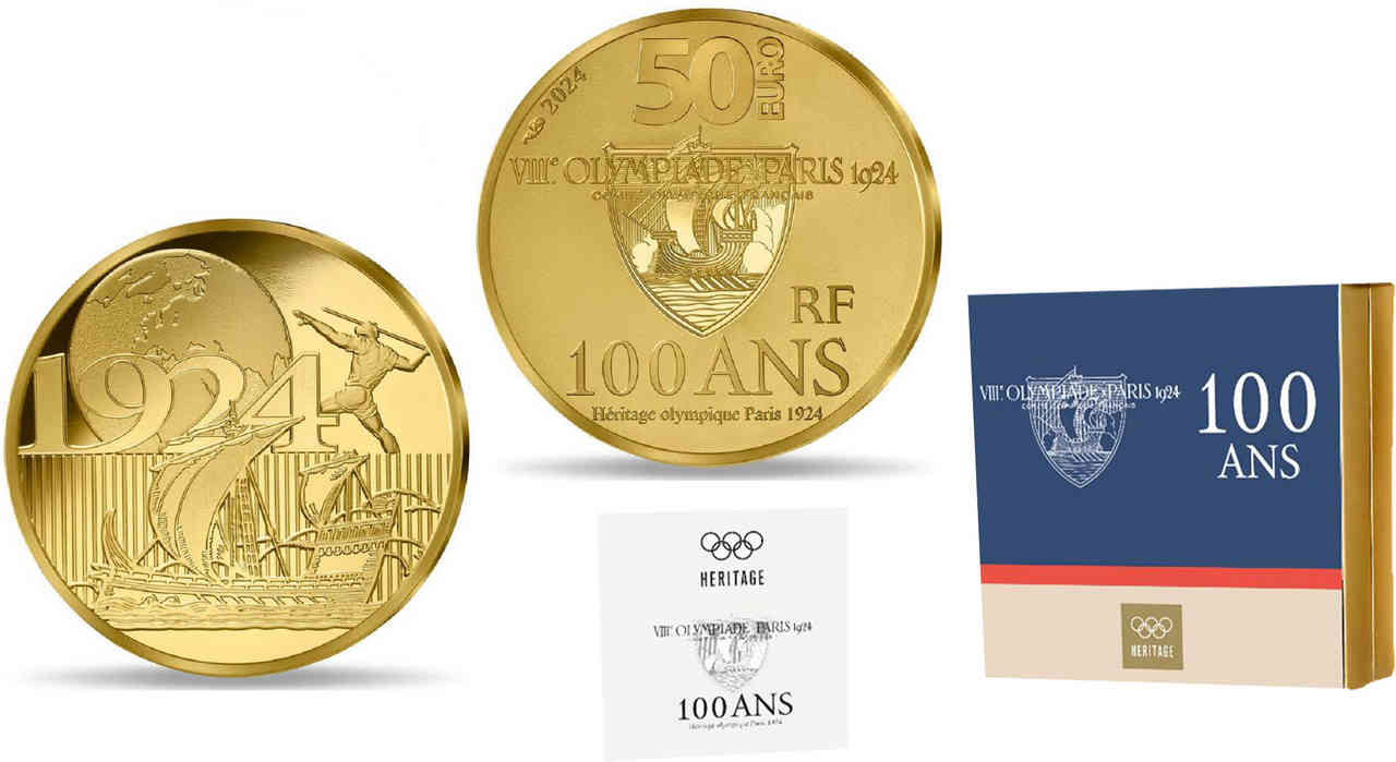 FRANCE BELLE EPREUVE 50 Euro (or 1/4 Oz) HÉRITAGE OLYMPIQUE PARIS 2024 2024 BE